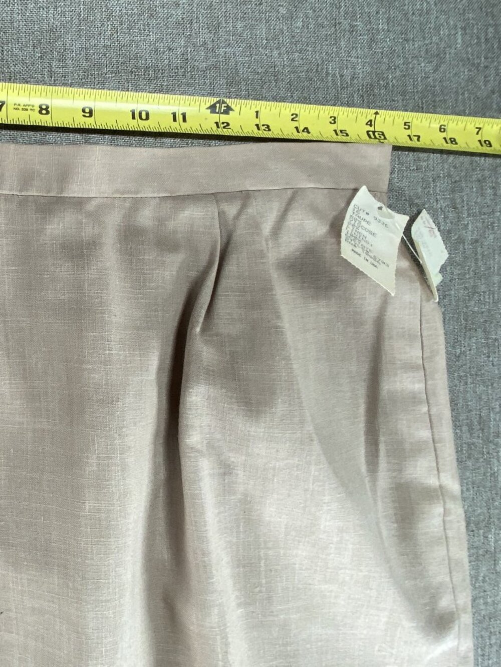 Vintage Cross Country Midi A-Line Skirt Women's 16 Taupe Linen Blend VTG USA NWT - Picture 9 of 11